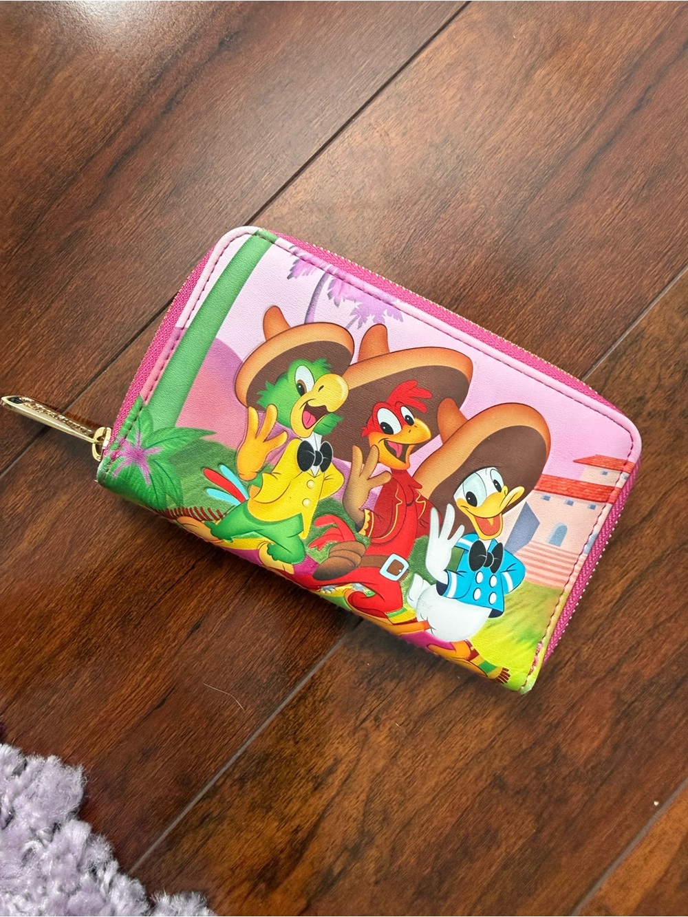 Loungefly Pink Three Caballeros Zip Wallet